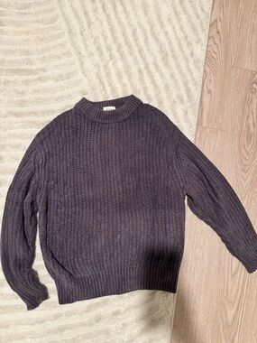 Wilfred Charcoal Ribbed Knit Sweater